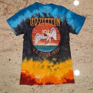 Led Zeppelin Retro US Tour 1975 Modern Tie Dye Crew Neck T-Shirt